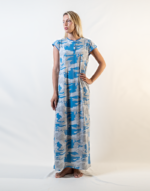 Long, Half-Sleeved Nightgown With Buttons