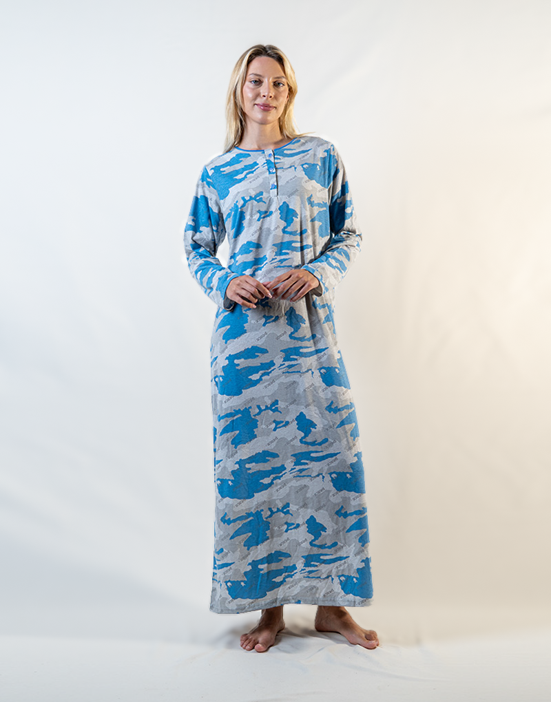 Long Sleeve Nightgown With Buttons