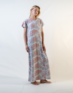 Long, Half-Sleeved Nightgown With Buttons