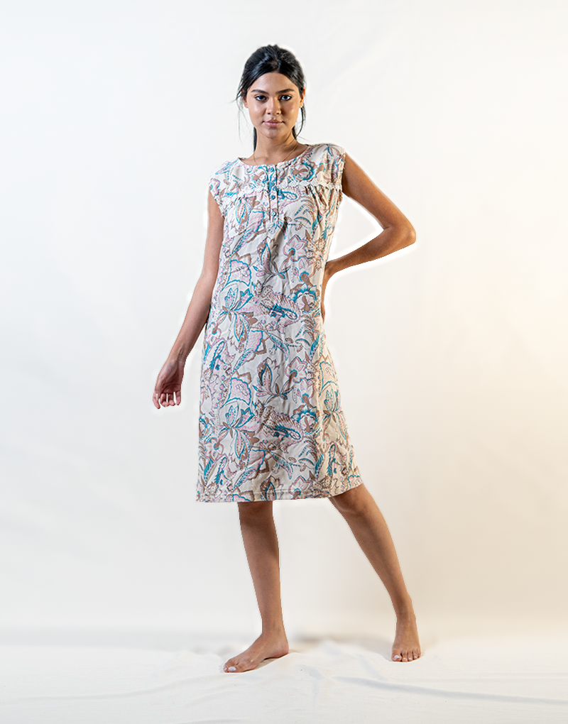 200M991184-1.png Short Nightgown With Buttons - Image 1