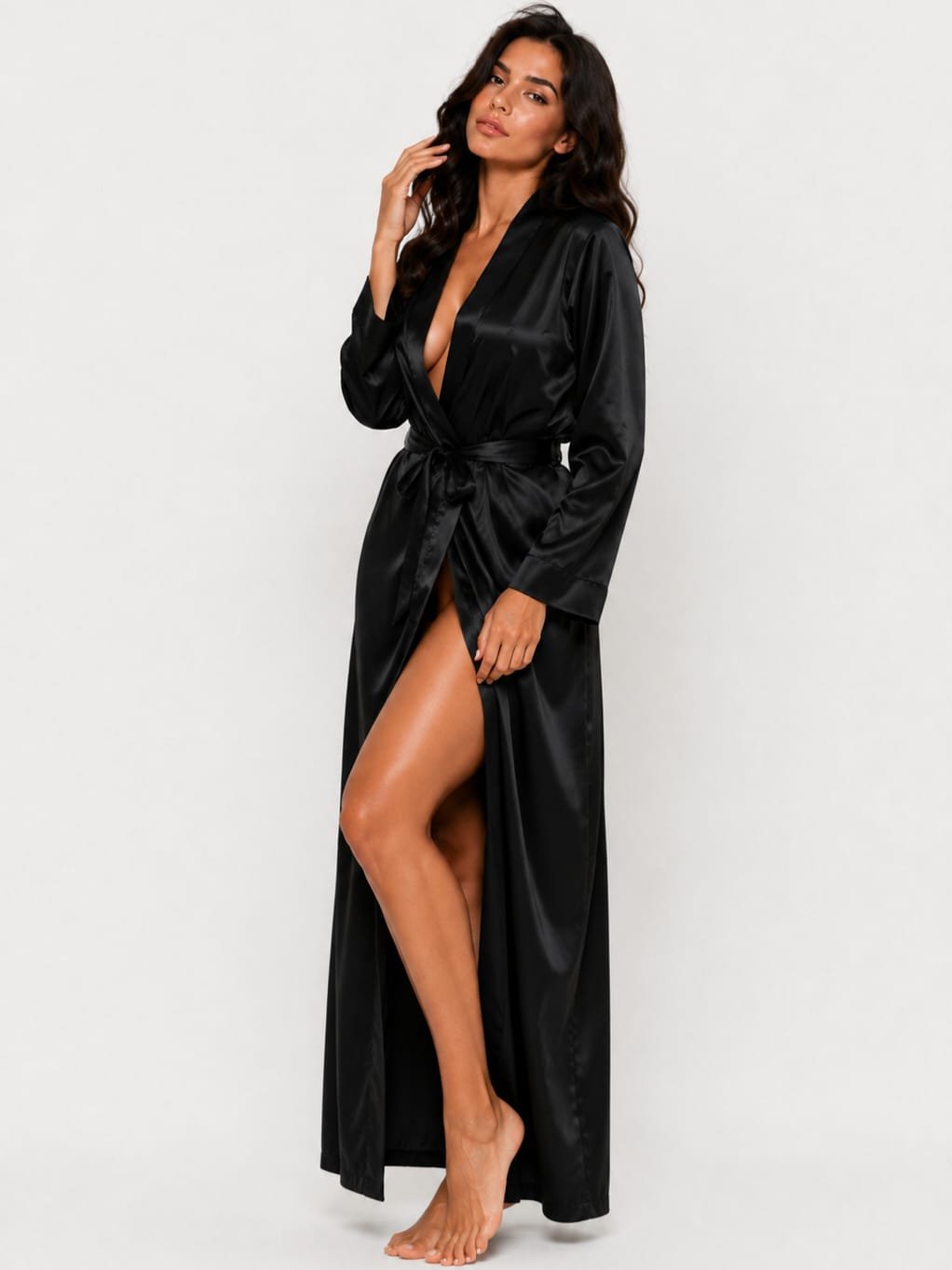Satin robe
